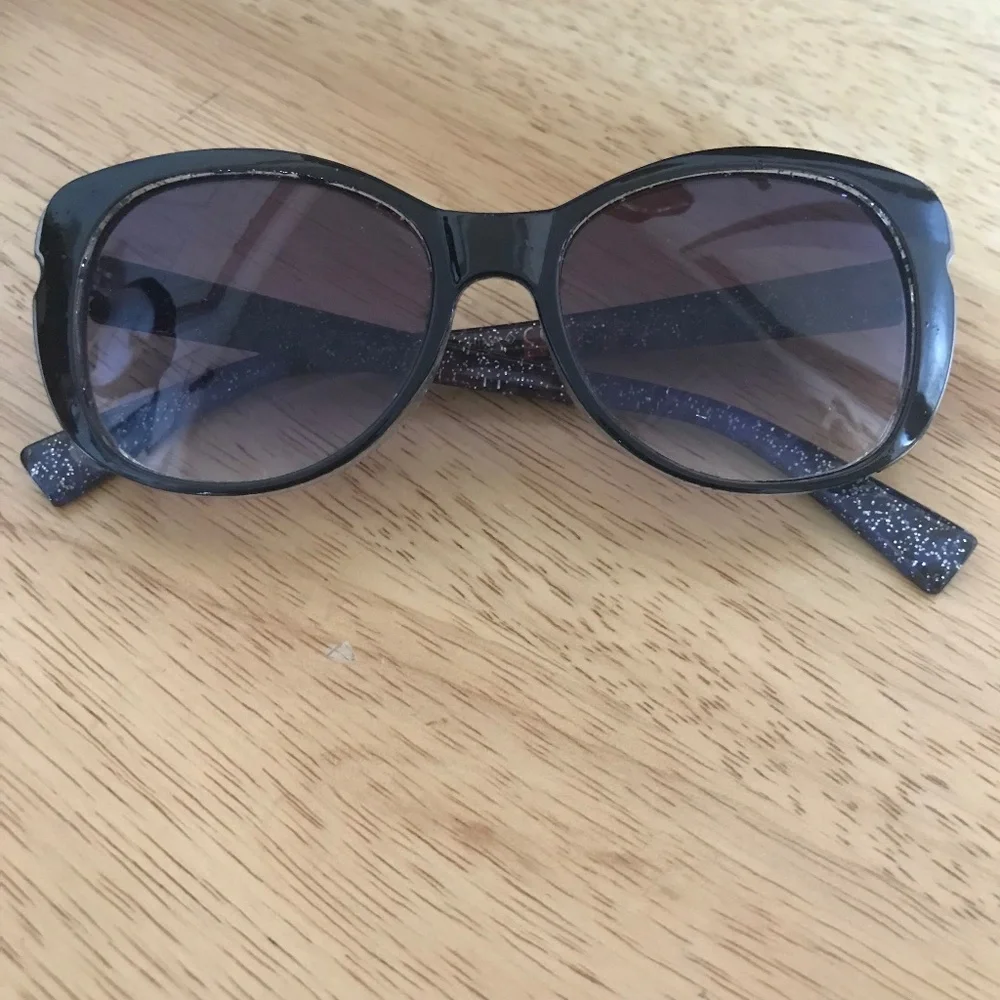 Betsey Johnson Women’s Black Glittered Sunglasses